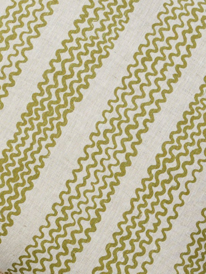 Mini Wave Olive Linen Cushion