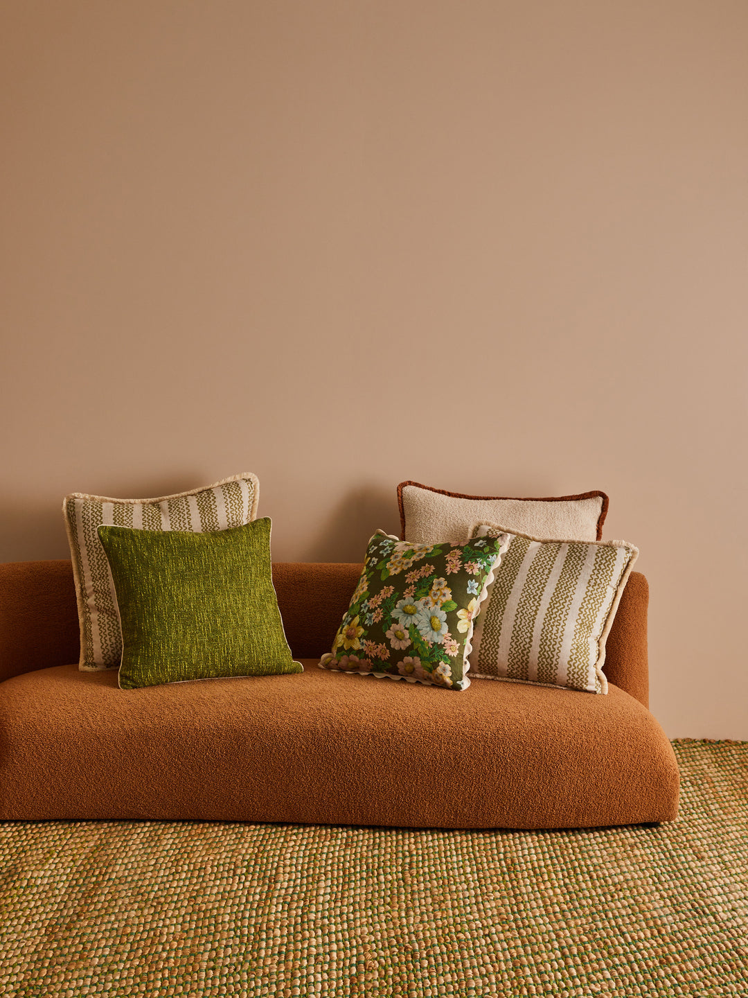 Mini Wave Olive Linen Cushion