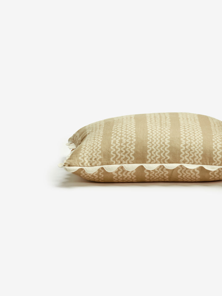 Mini Wave Wheat Linen Cushion