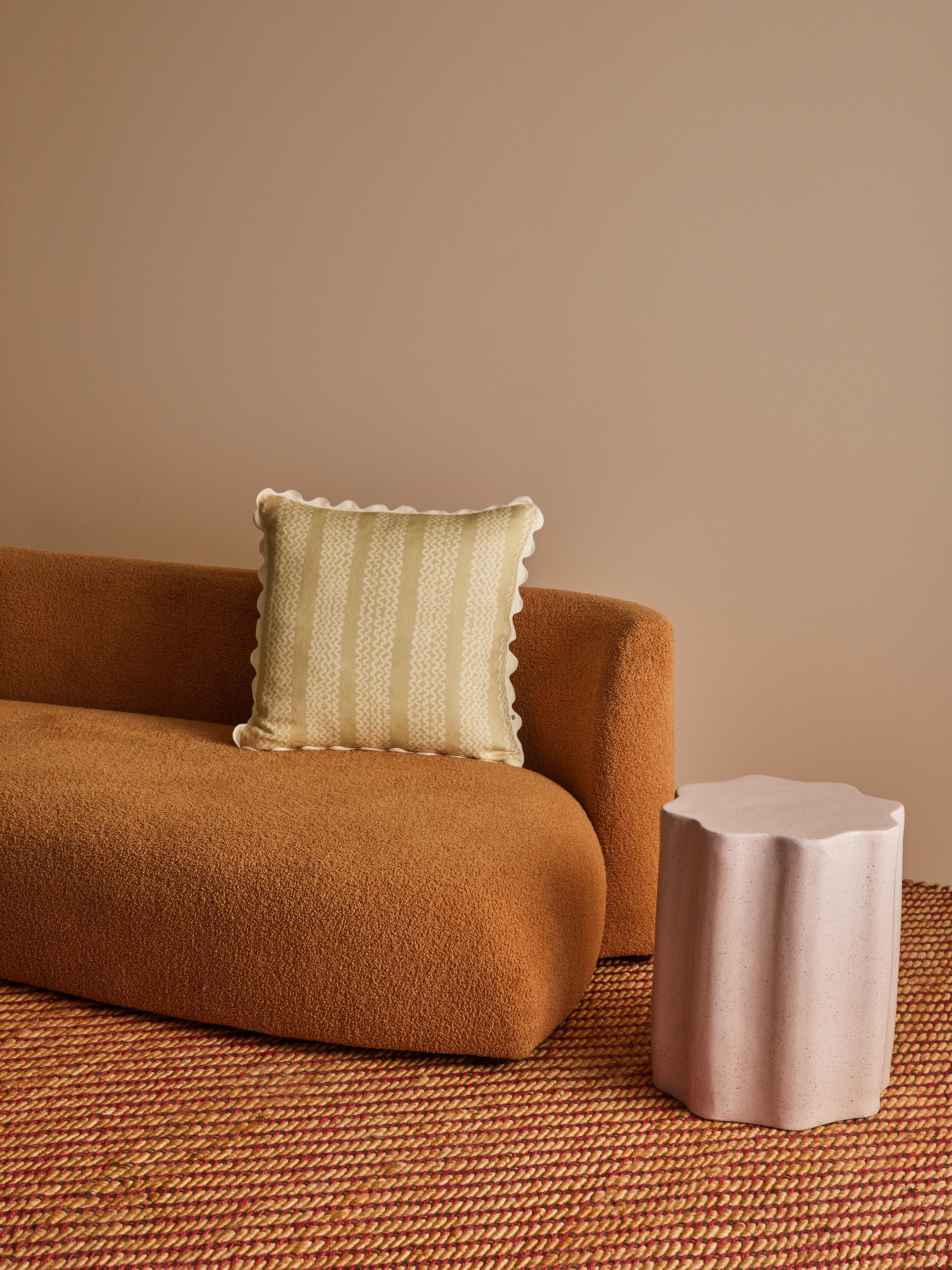 Mini Wave Wheat Linen Cushion - Almost Perfect