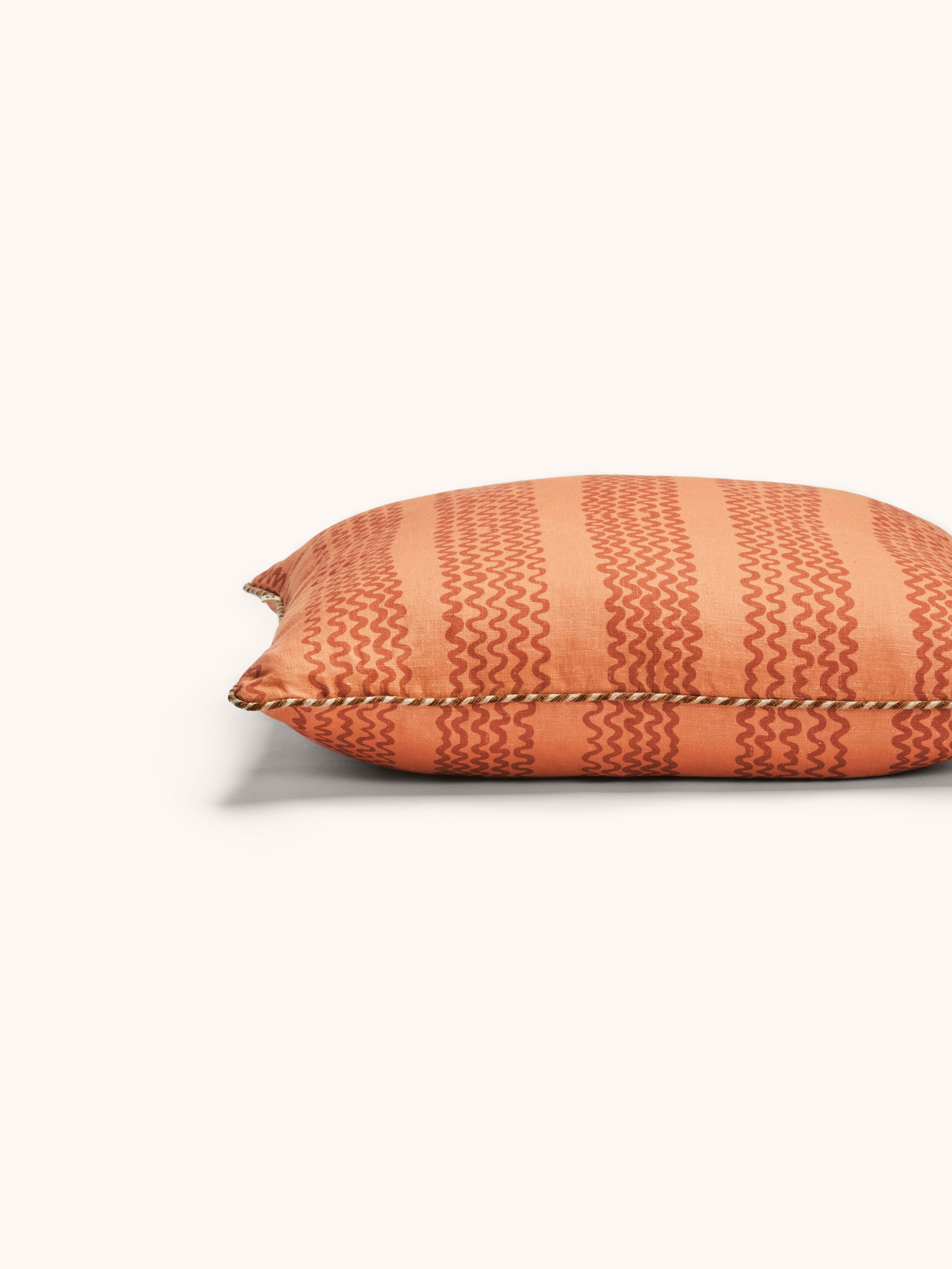 Mini Wave Terracotta Linen Cushion
