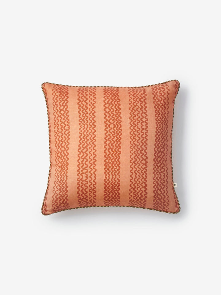 Mini Wave Terracotta Linen Cushion