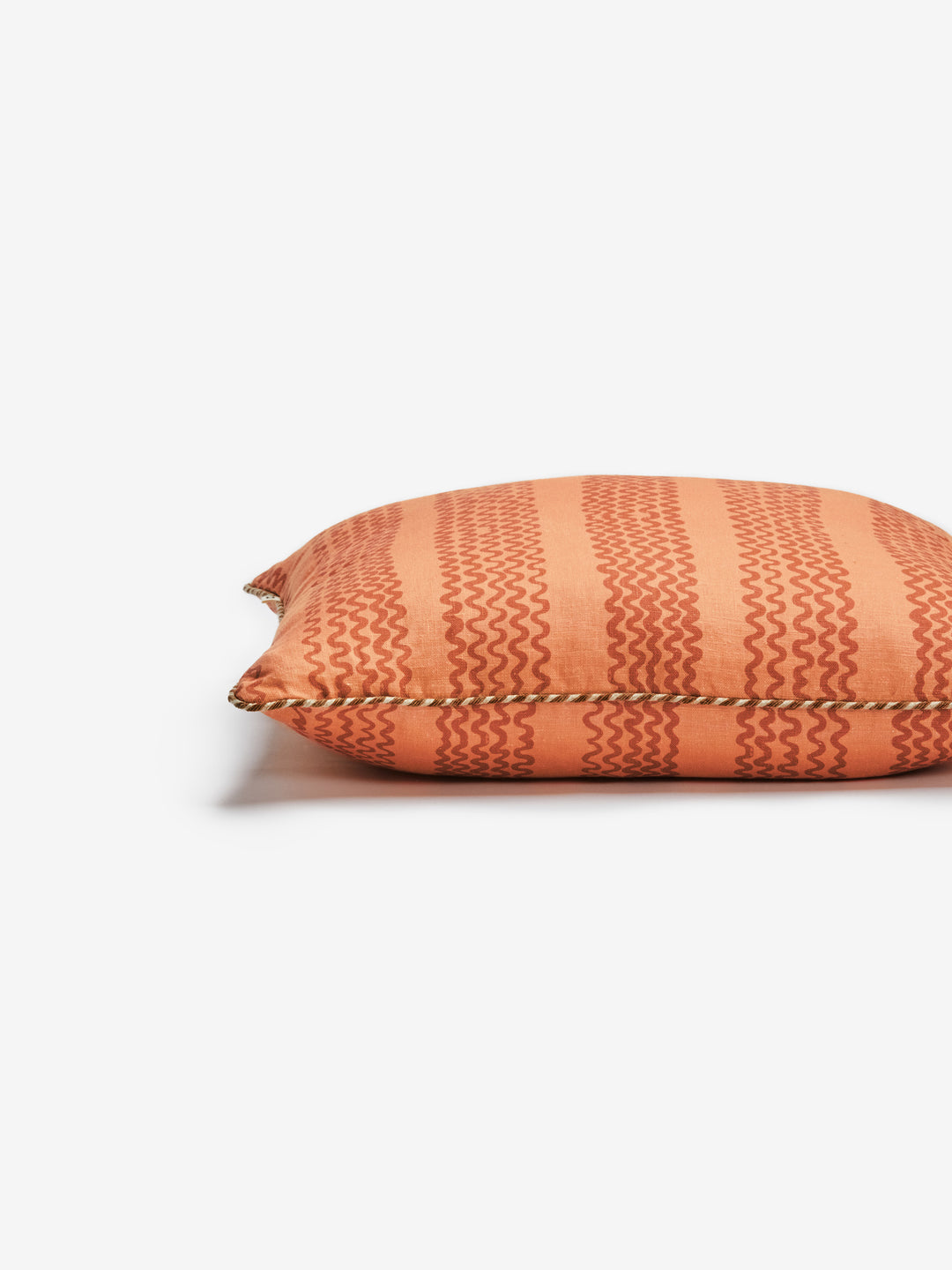 Mini Wave Terracotta Linen Cushion