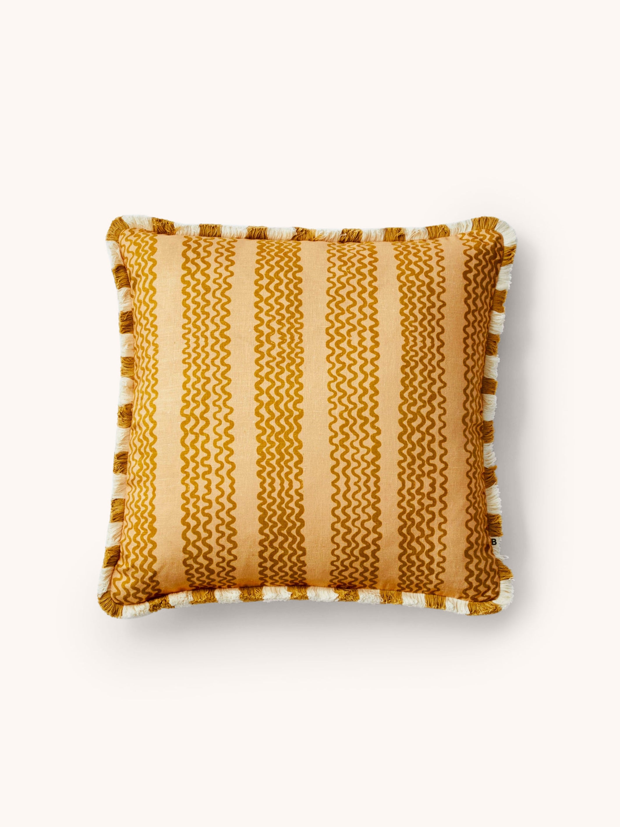 Mini Wave Caramel Linen Cushion
