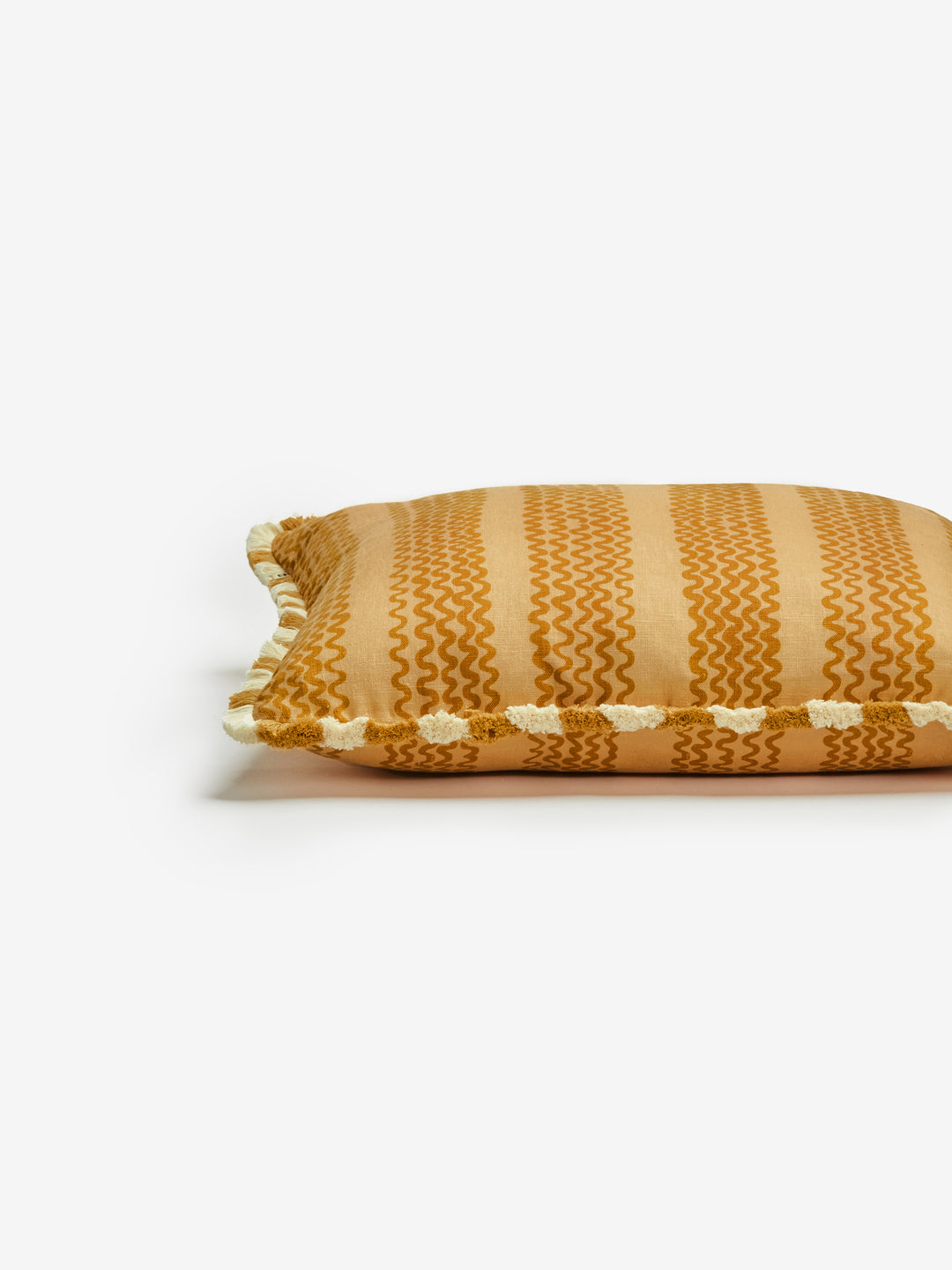 Mini Wave Caramel Linen Cushion