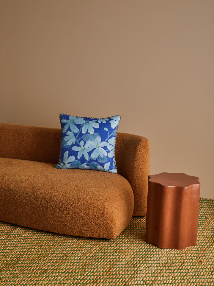 Violet Blue Linen Cushion