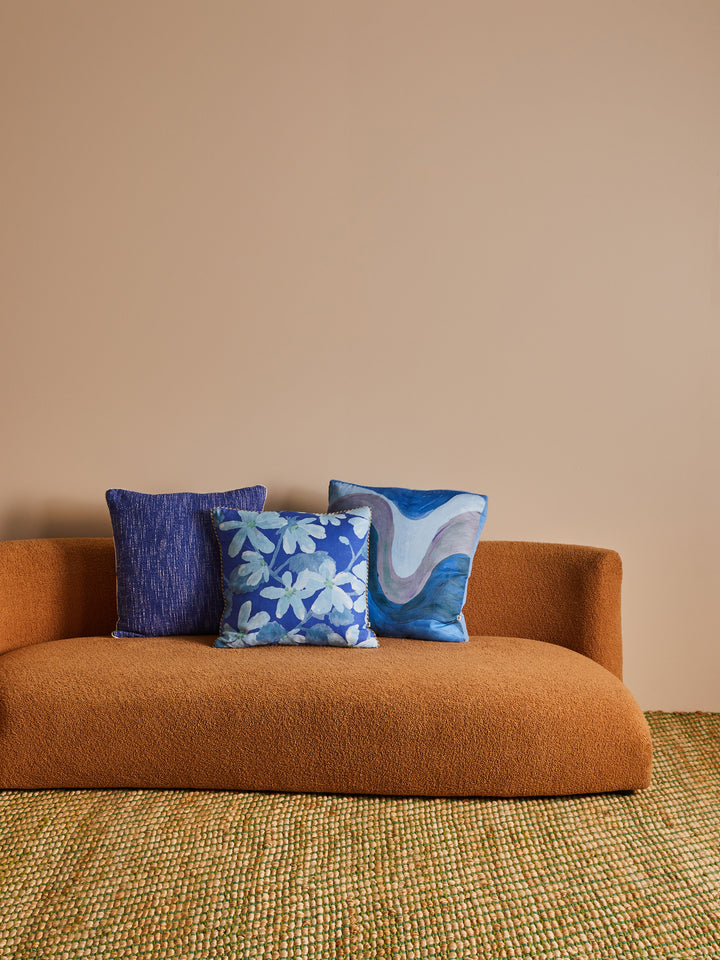 Violet Blue Linen Cushion