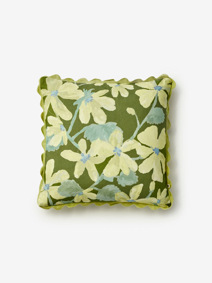 Violet Khaki Linen Cushion