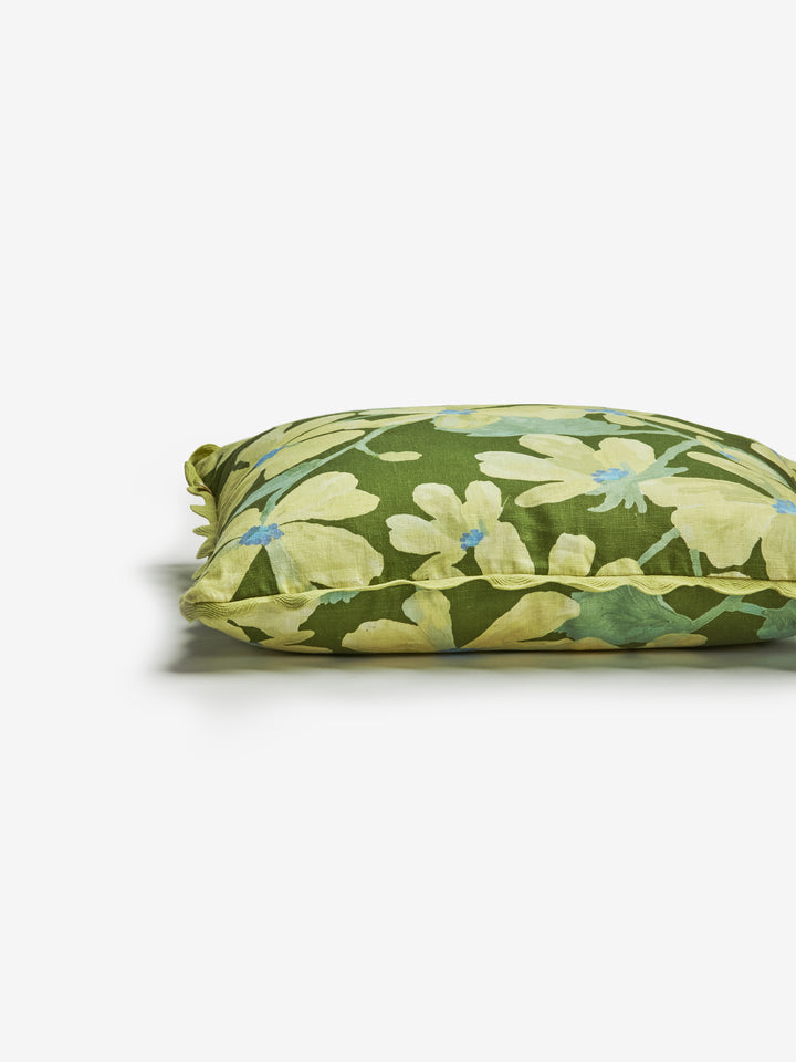 Violet Khaki Linen Cushion