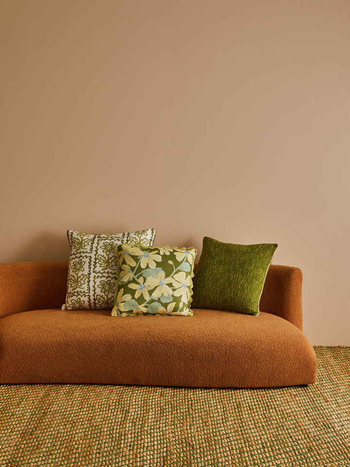 Violet Khaki Linen Cushion