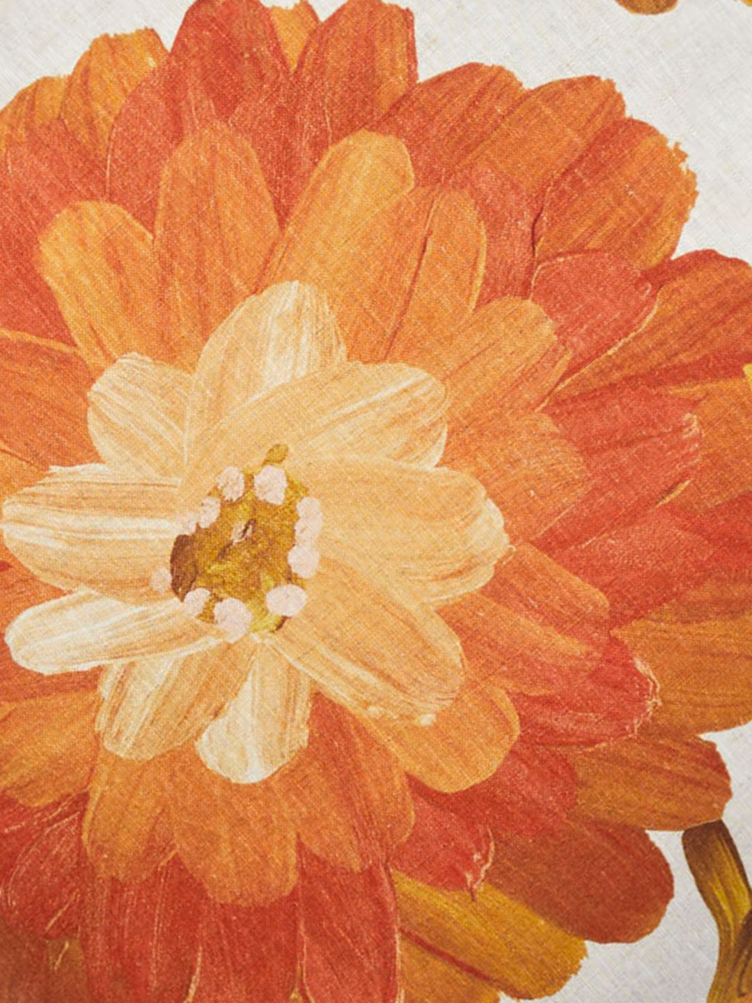 Dahlia Orange Linen Cushion