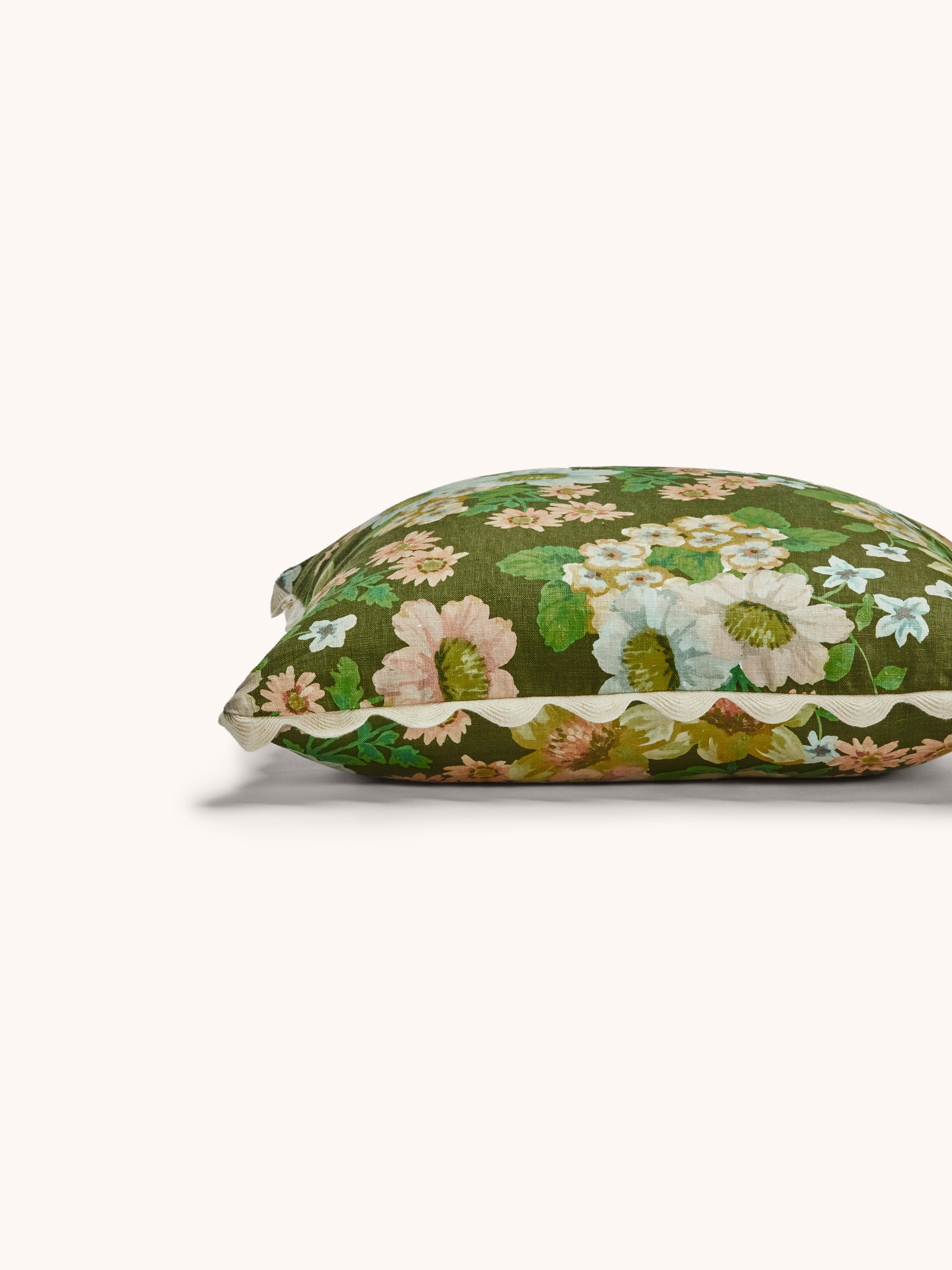 Buttercup Olive Linen Cushion