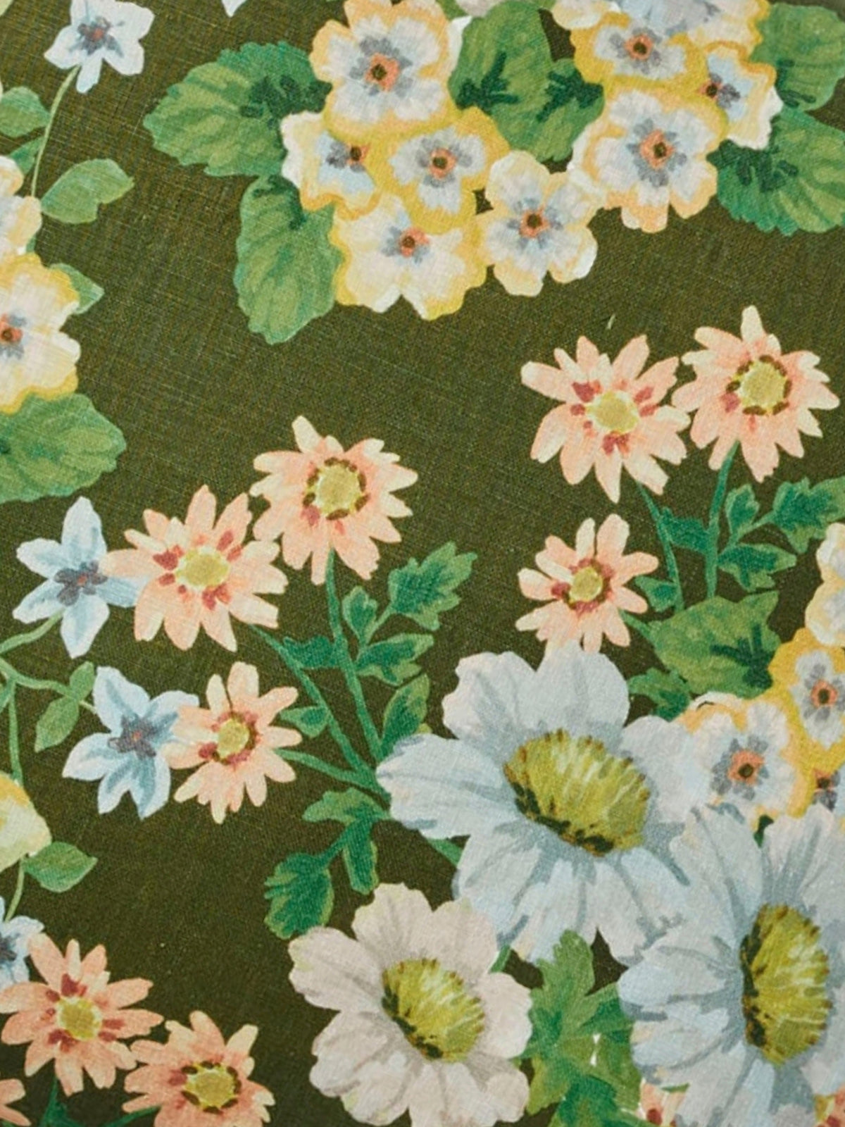 Buttercup Olive Linen Cushion