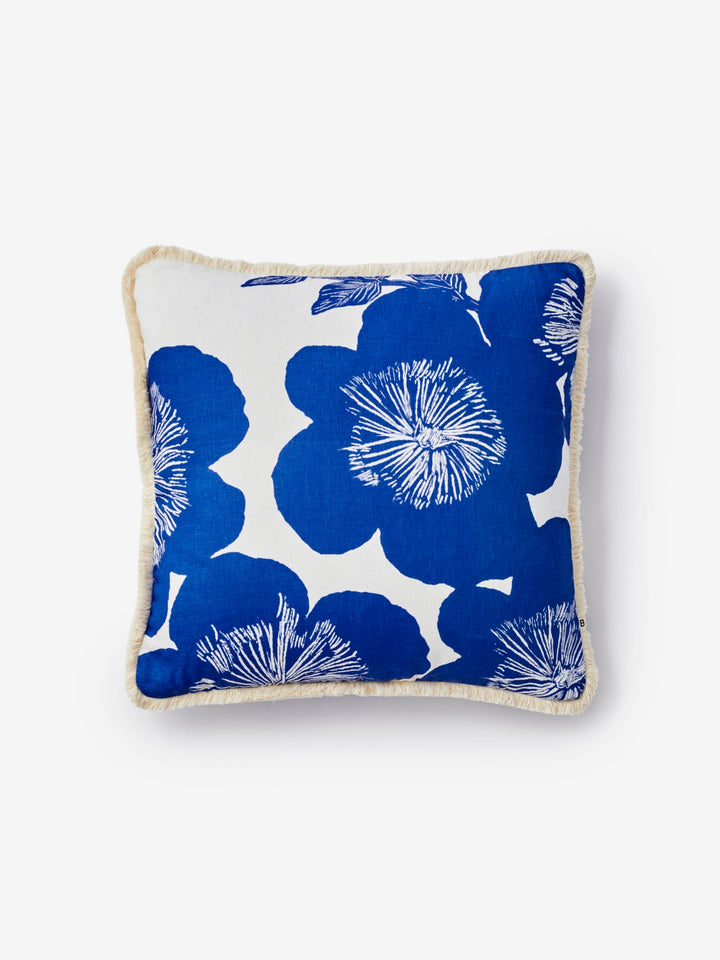 Jardin Blue Linen Cushion