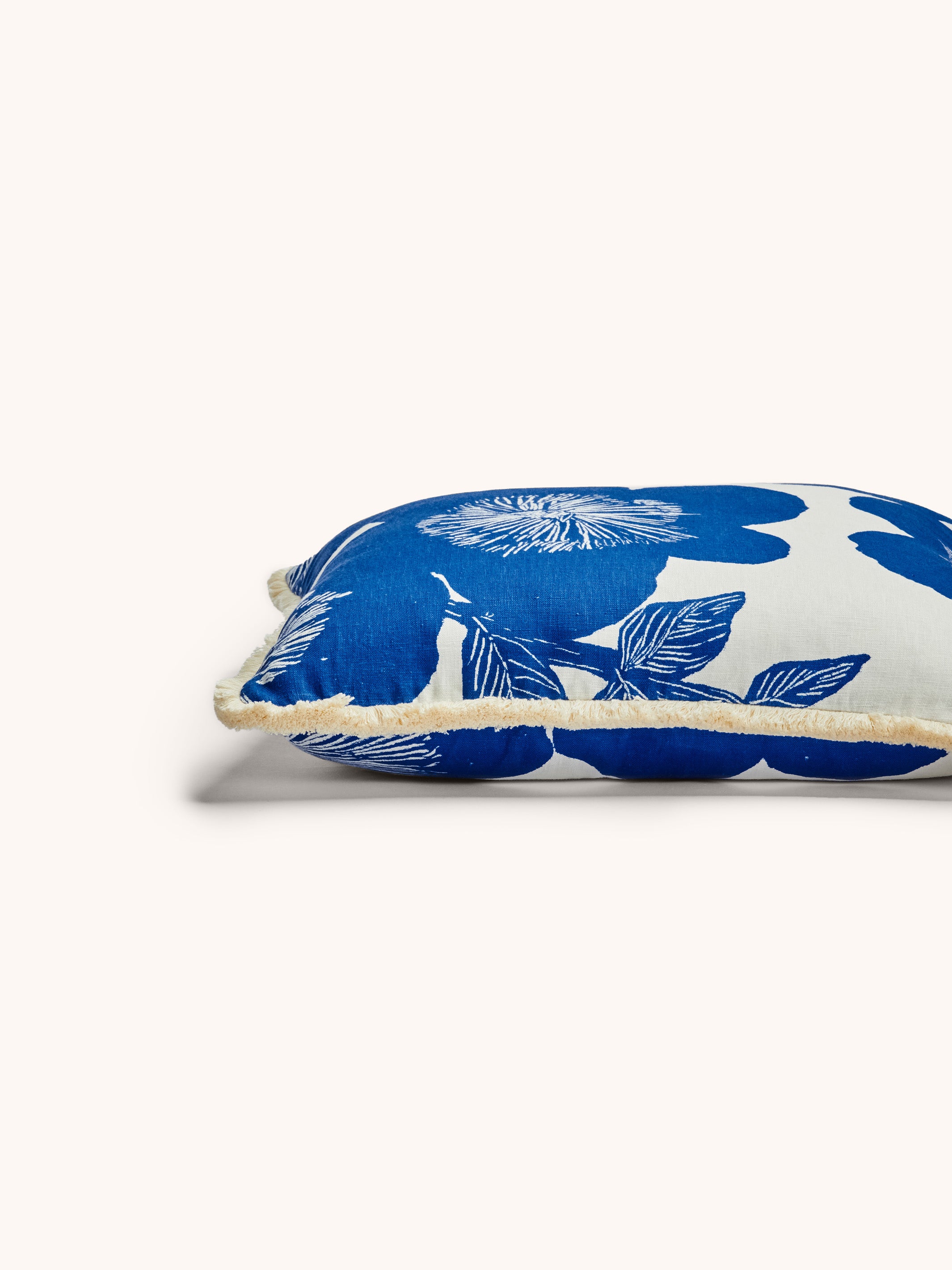 Jardin Blue Linen Cushion