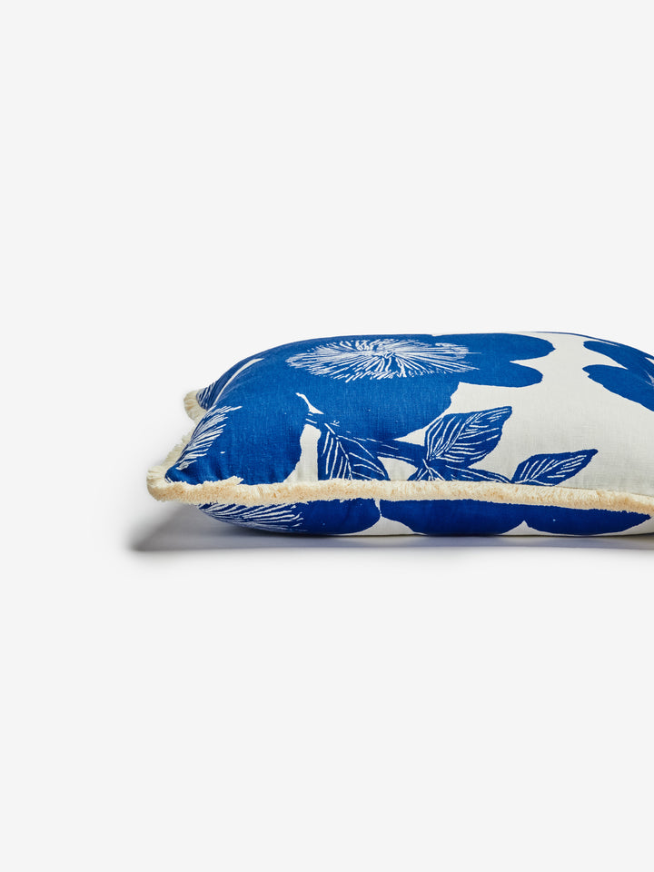 Jardin Blue Linen Cushion