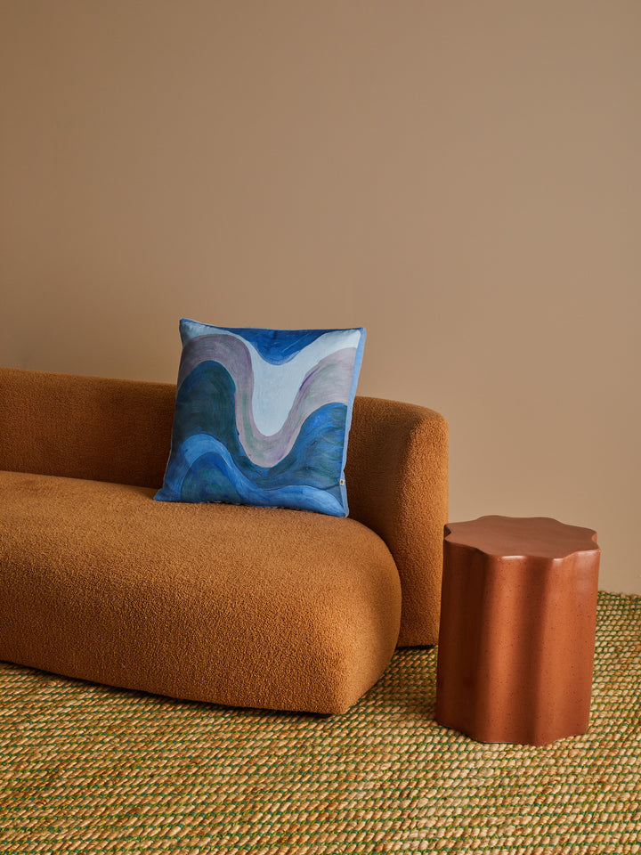 Fonda Blue Linen Cushion