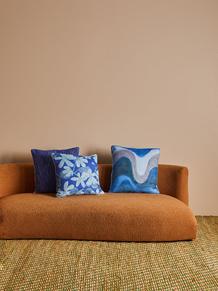 Fonda Blue Linen Cushion