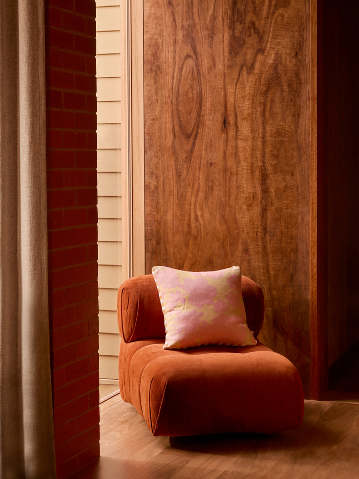 Geranium Butter Linen Cushion
