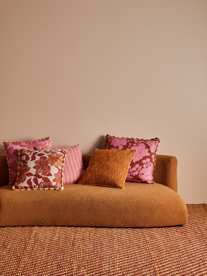 Letta Pink Linen Cushion