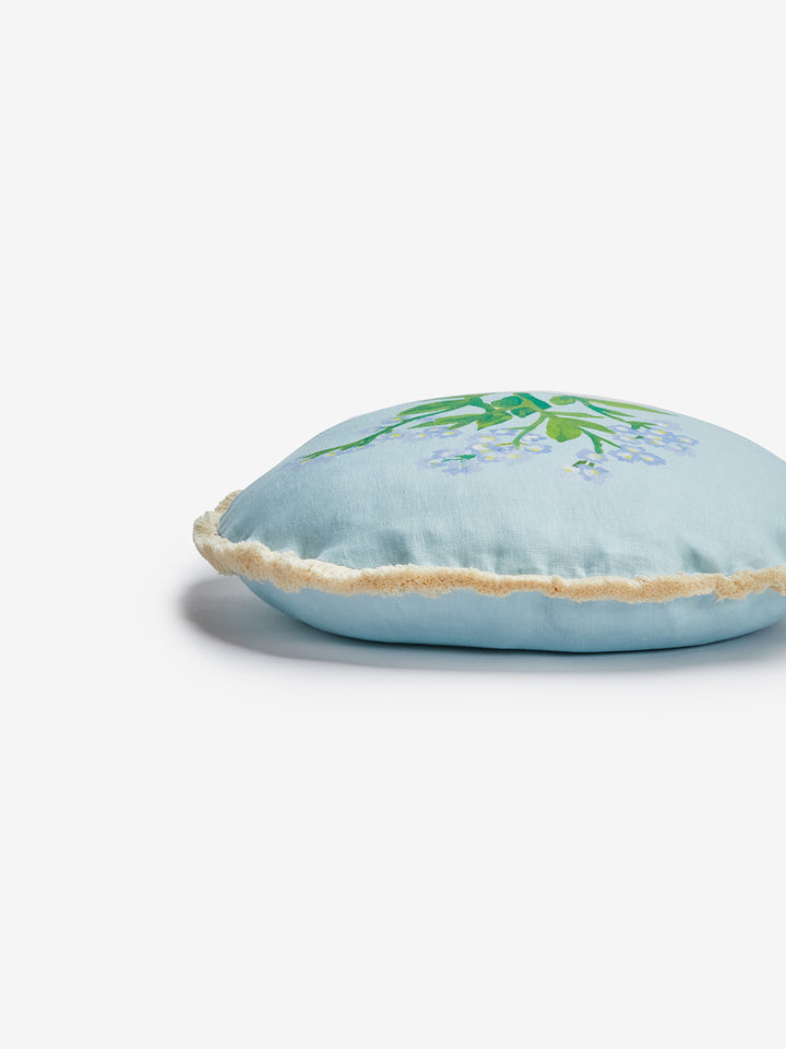 Forget Me Not Blue Linen Cushion