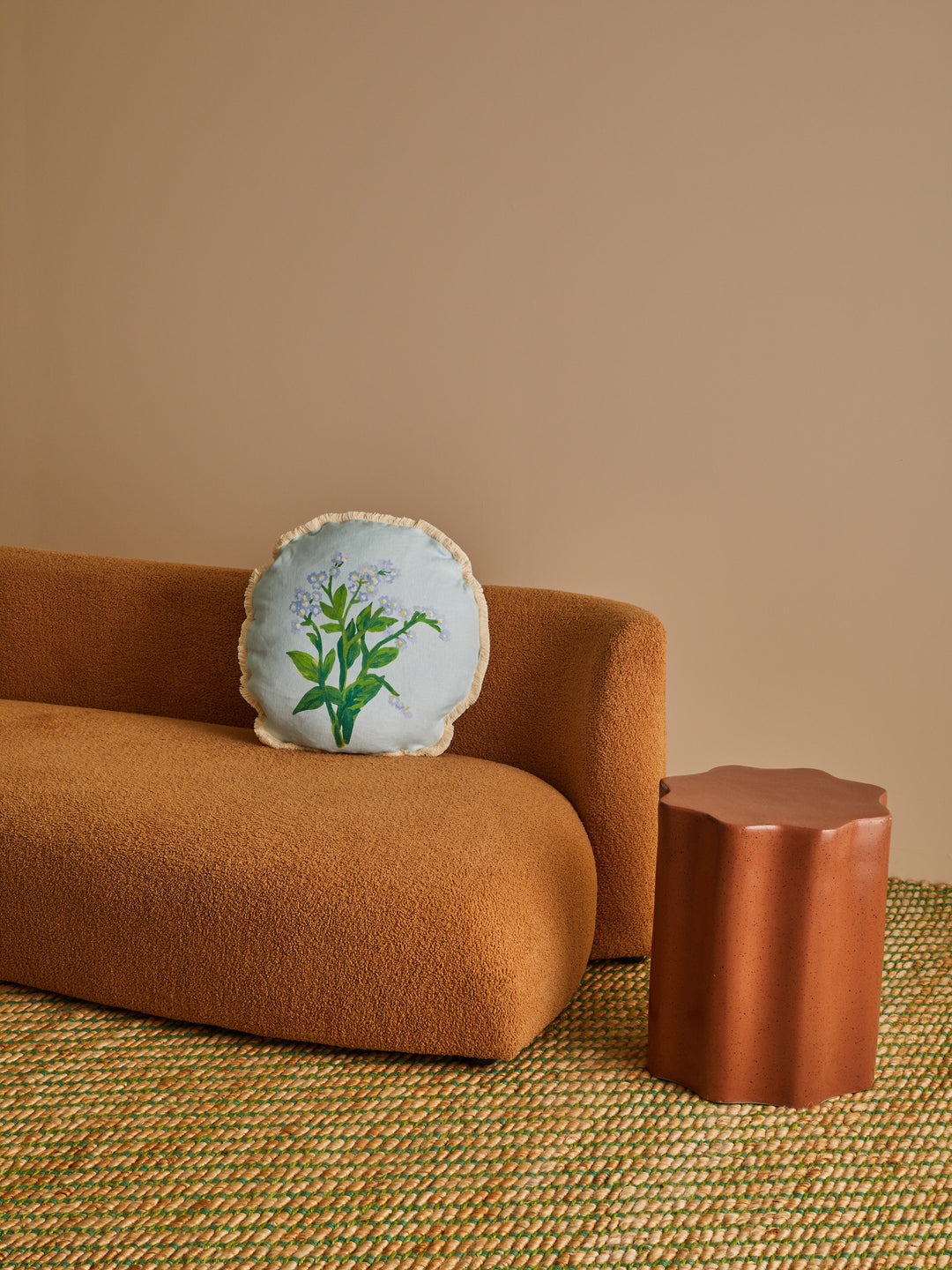 Forget Me Not Blue Linen Cushion