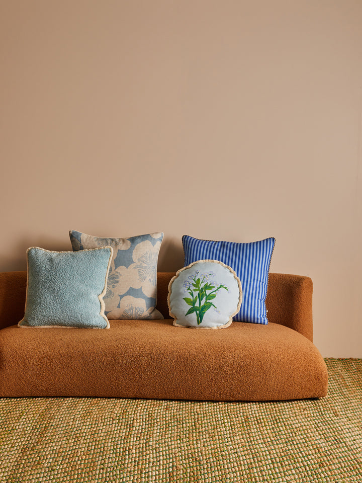 Forget Me Not Blue Linen Cushion
