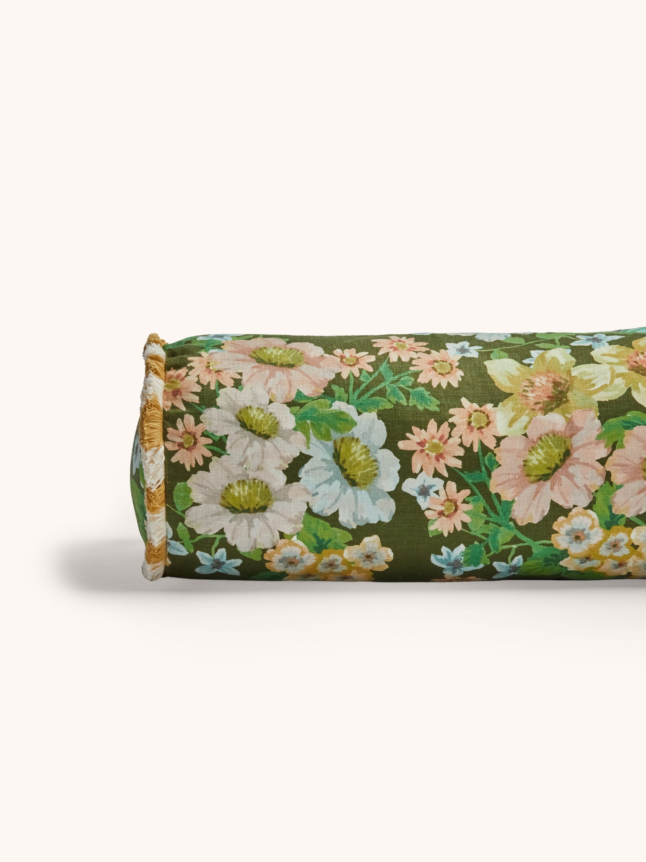 Buttercup Olive Linen Bolster