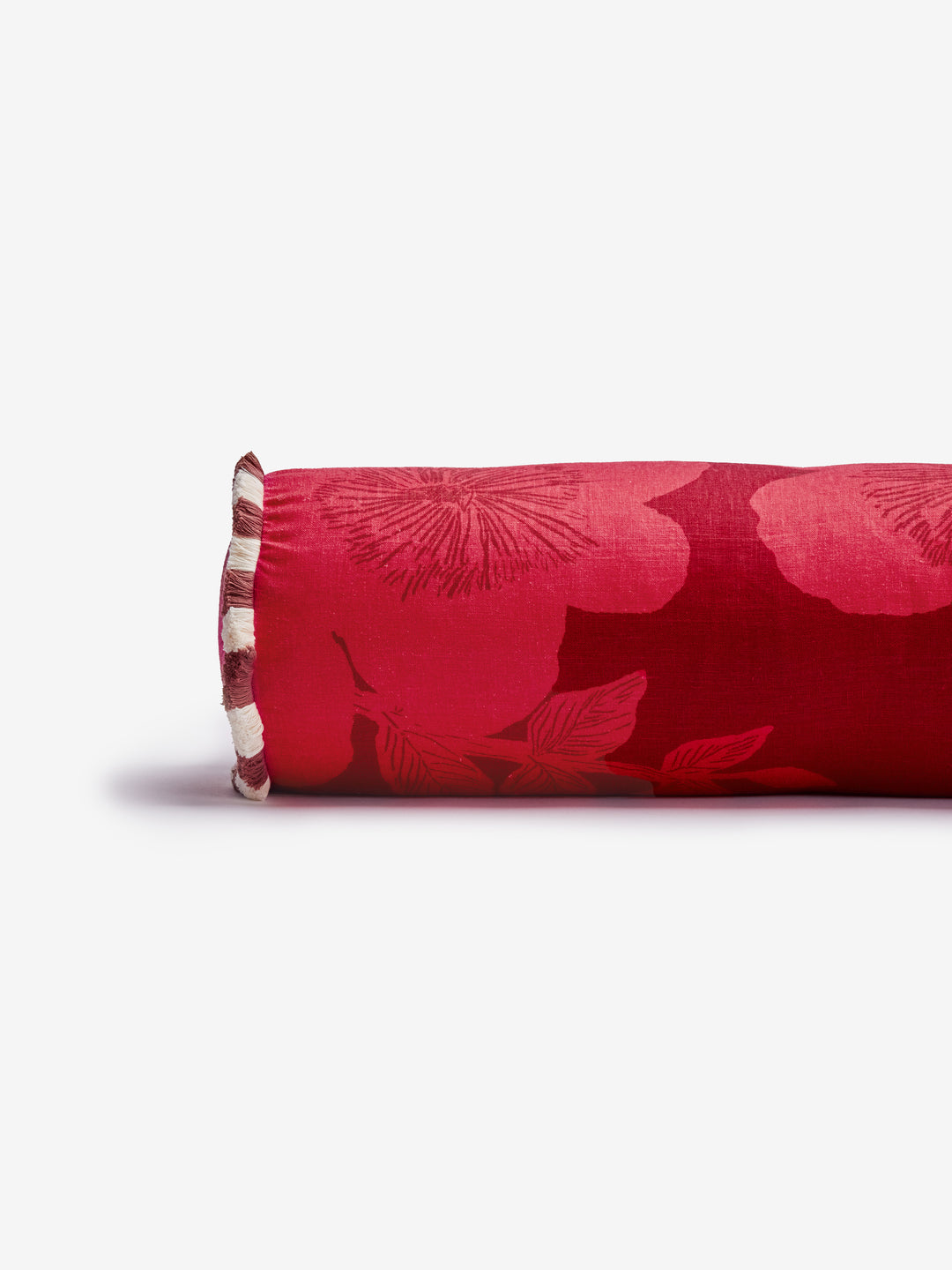 Jardin Cerise Linen Bolster Cushion