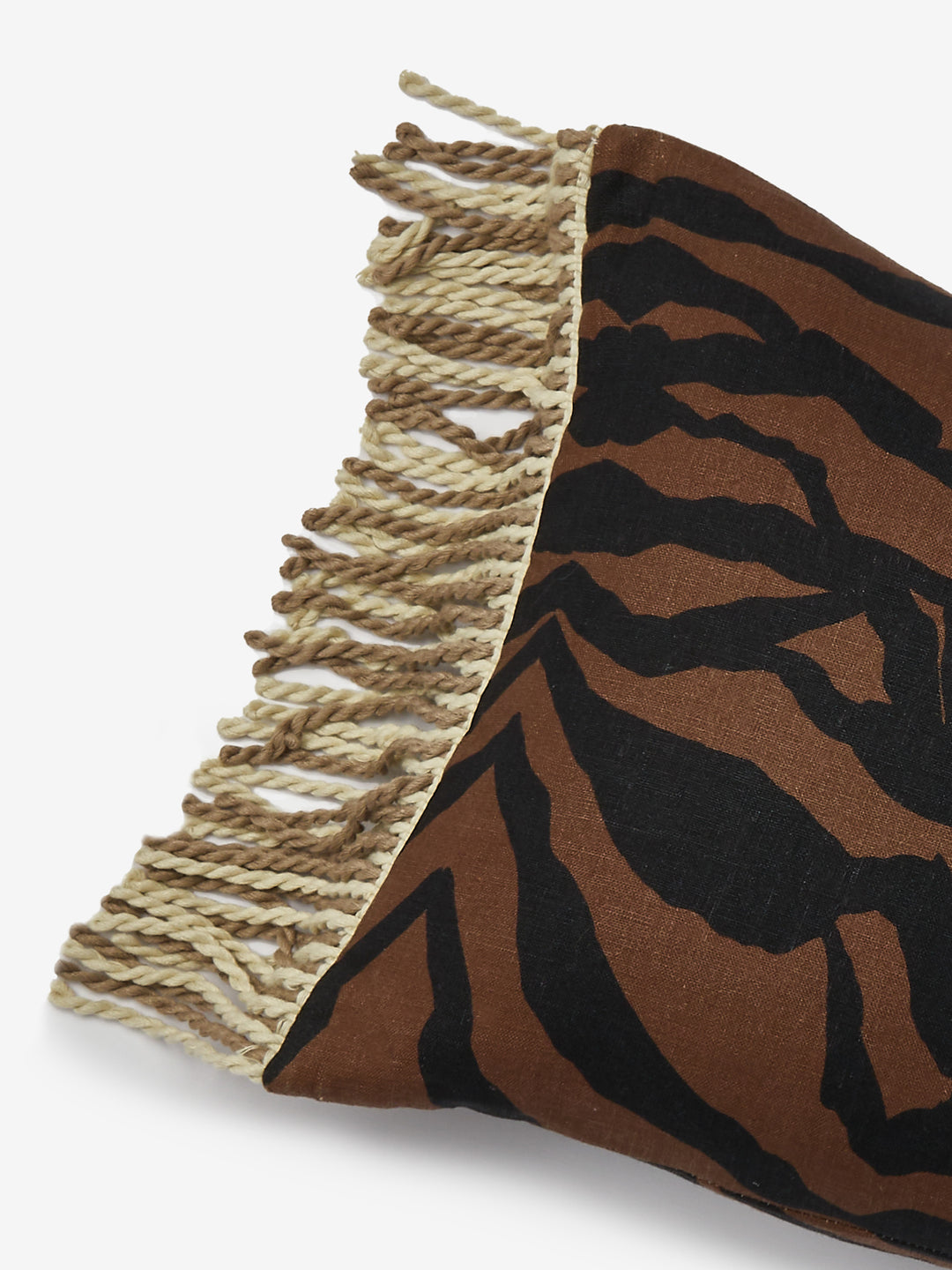 Zebra Chocolate Linen Cushion