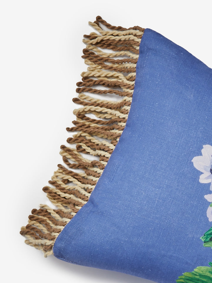 Cottage Garden Blue Linen Cushion