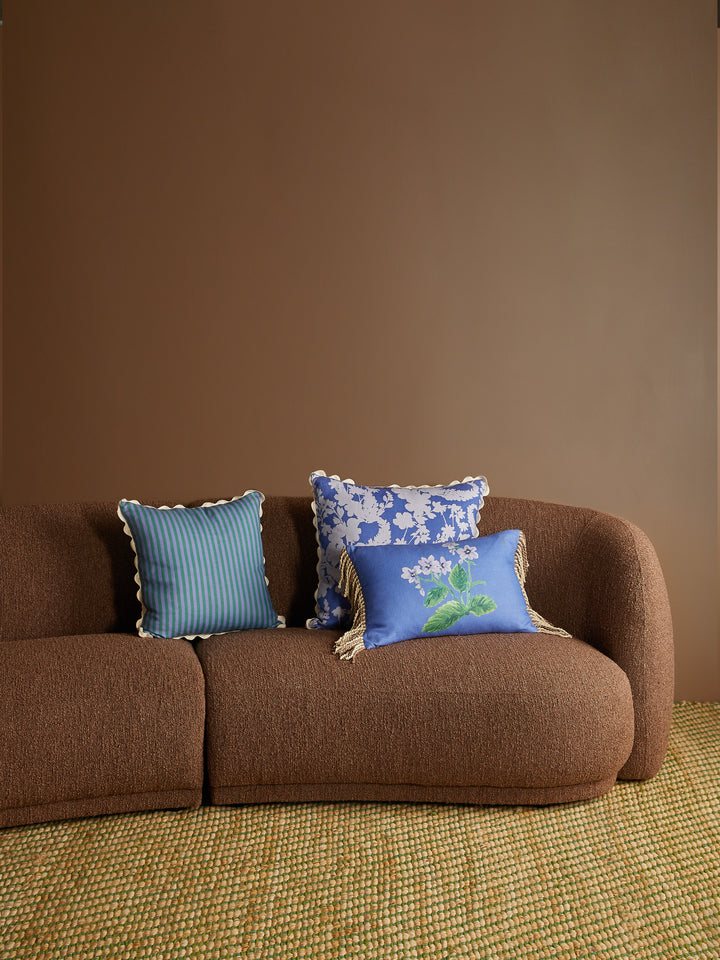 Cottage Garden Blue Linen Cushion