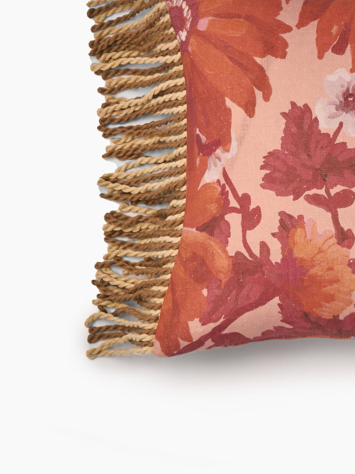 Marigold Rose Linen Cushion