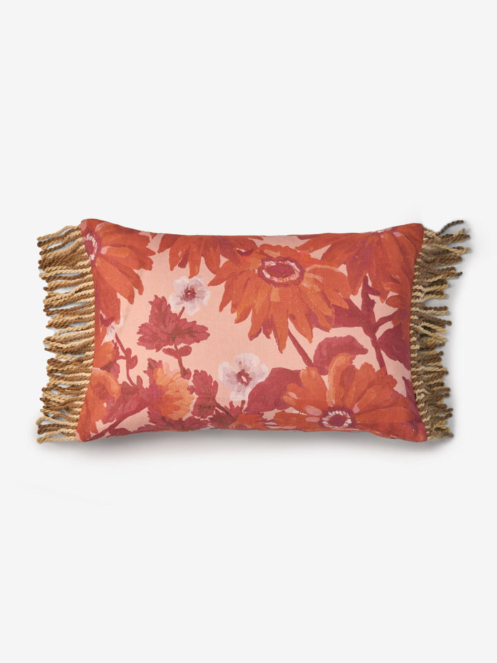 Marigold Rose Linen Cushion