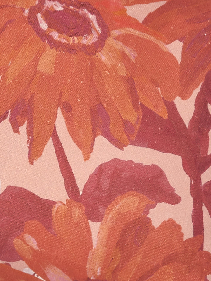 Marigold Rose Linen Cushion