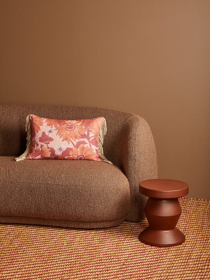 Marigold Rose Linen Cushion