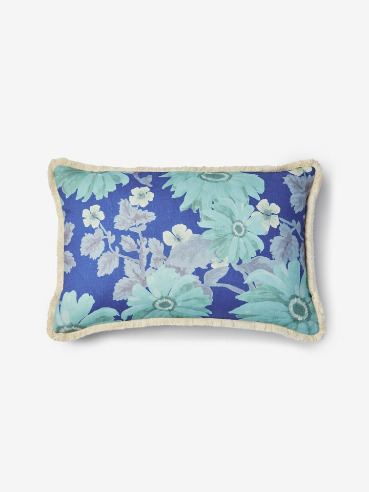 Marigold Blue Linen Cushion