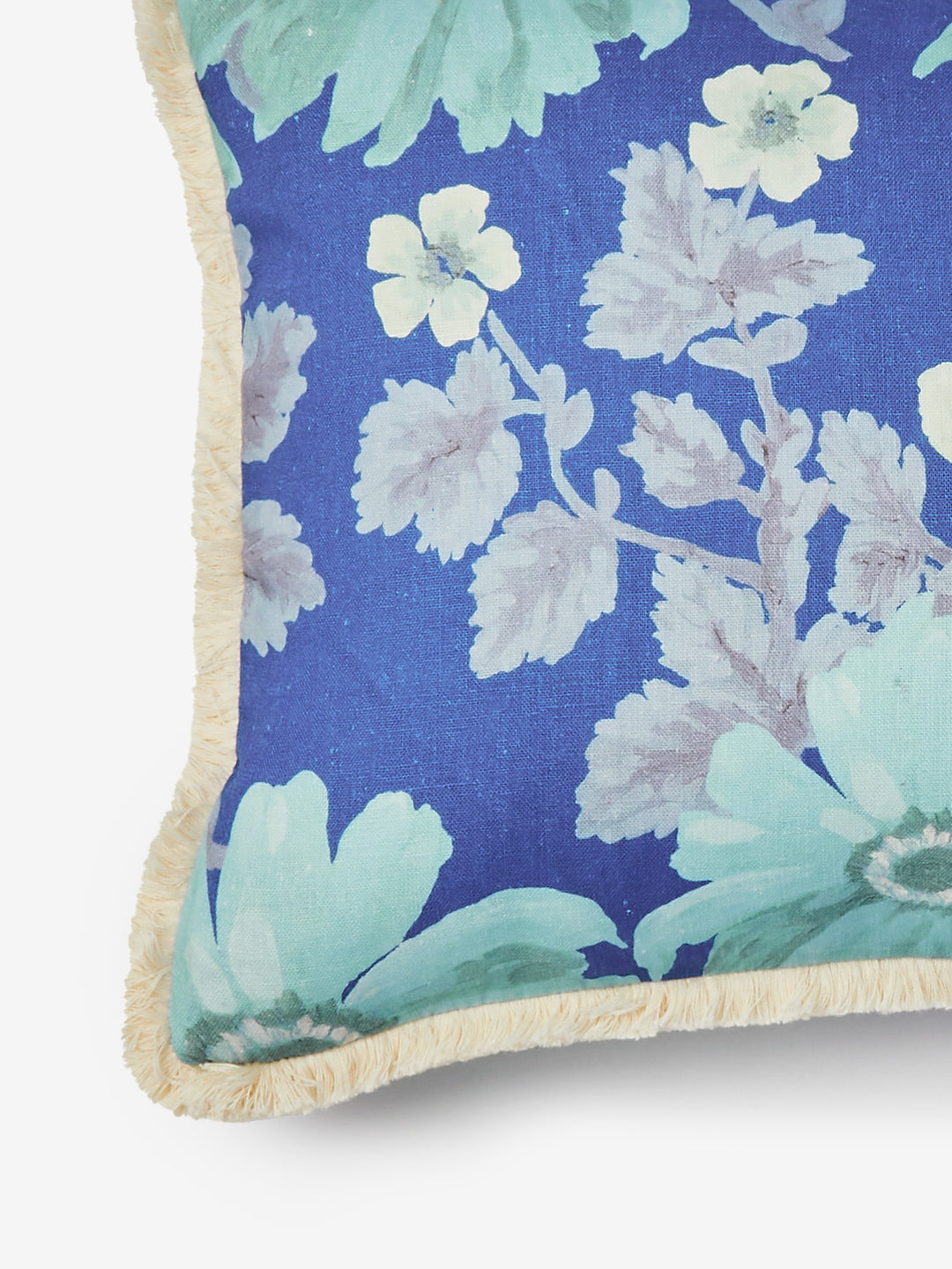 Marigold Blue Linen Cushion