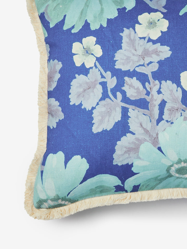 Marigold Blue Linen Cushion