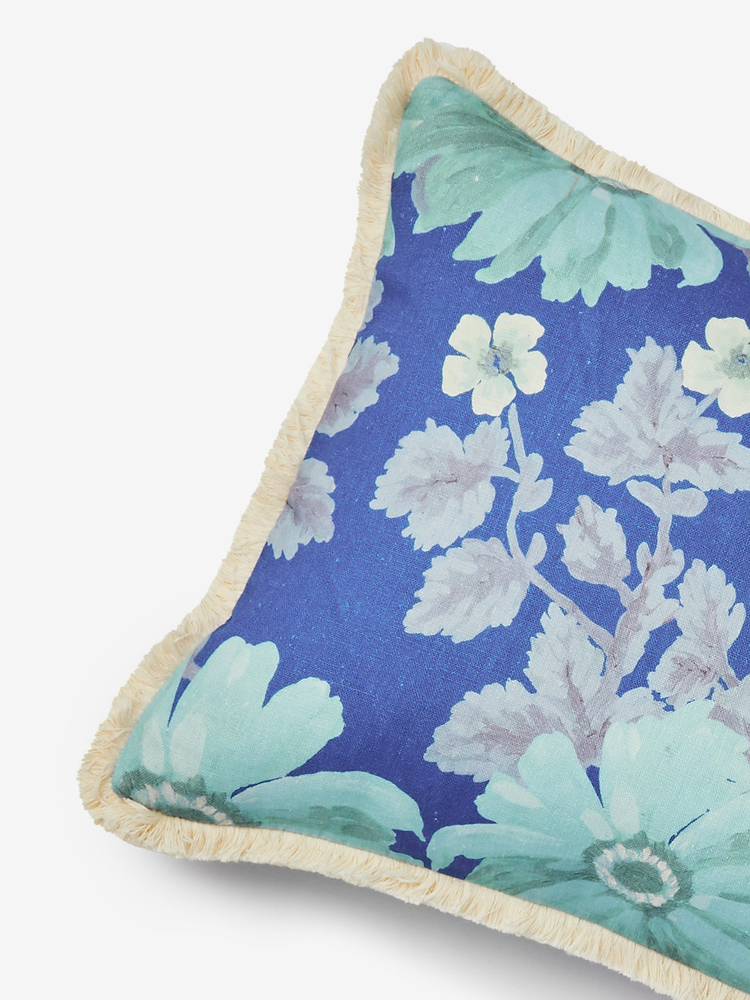 Marigold Blue Linen Cushion