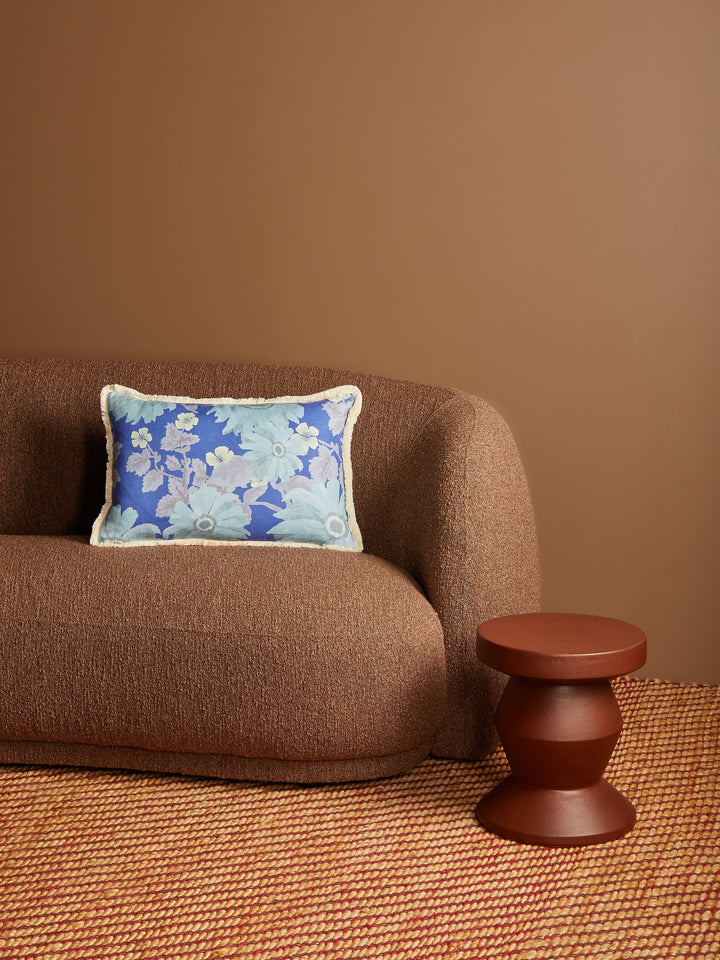 Marigold Blue Linen Cushion