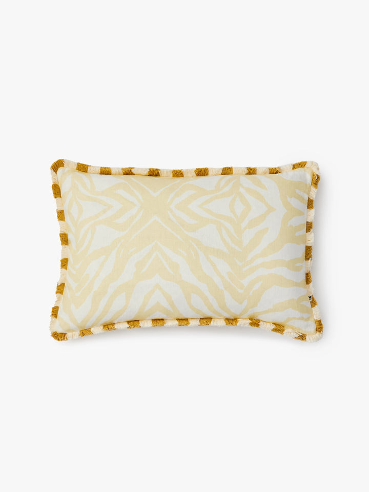 Zebra Vanilla Linen Cushion