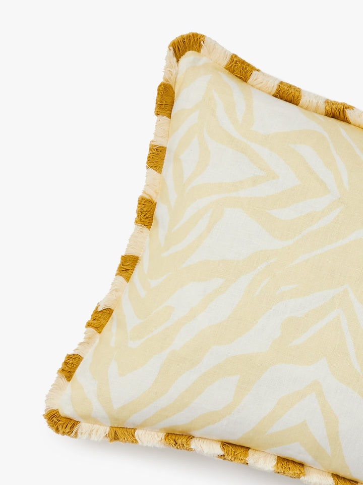 Zebra Vanilla Linen Cushion
