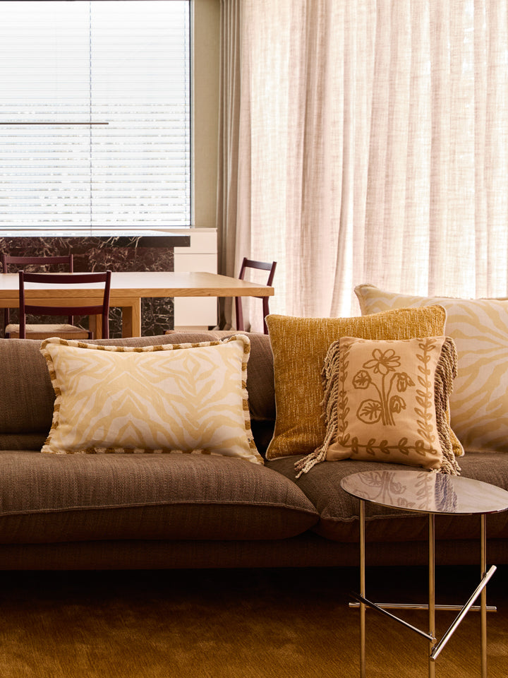 Zebra Vanilla Linen Cushion