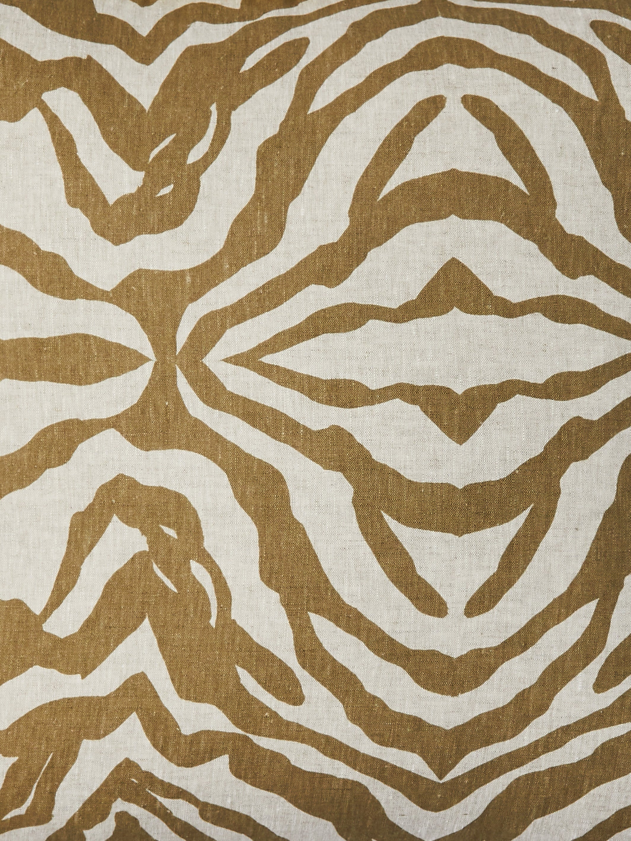 Zebra Olive Linen Cushion