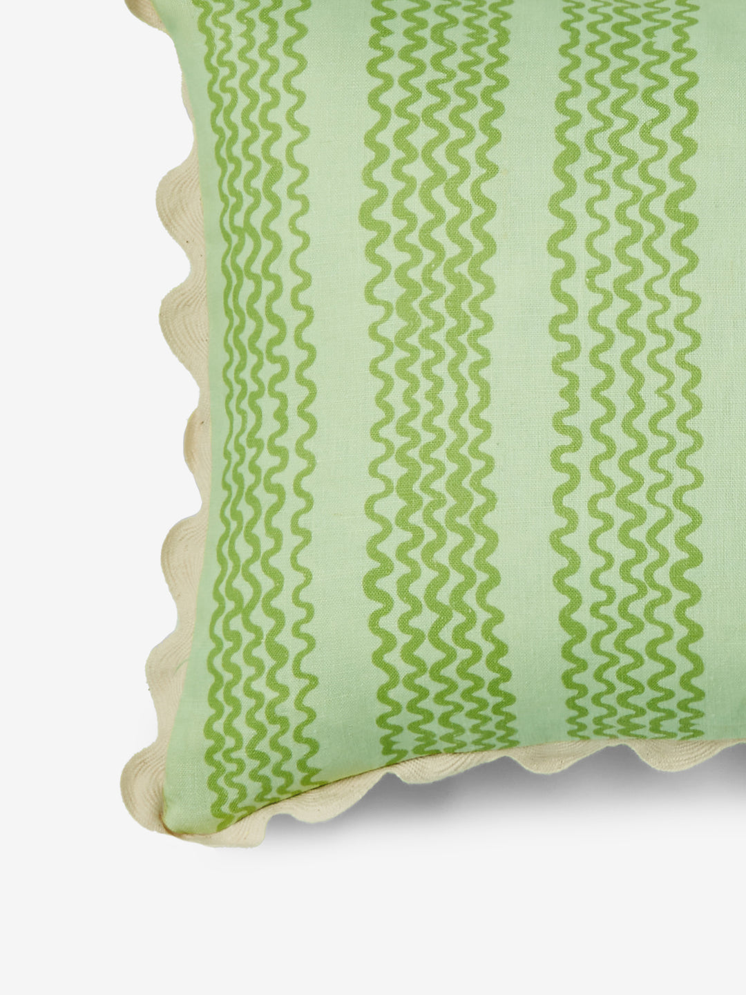 Mini Waves Mint Linen Cushion