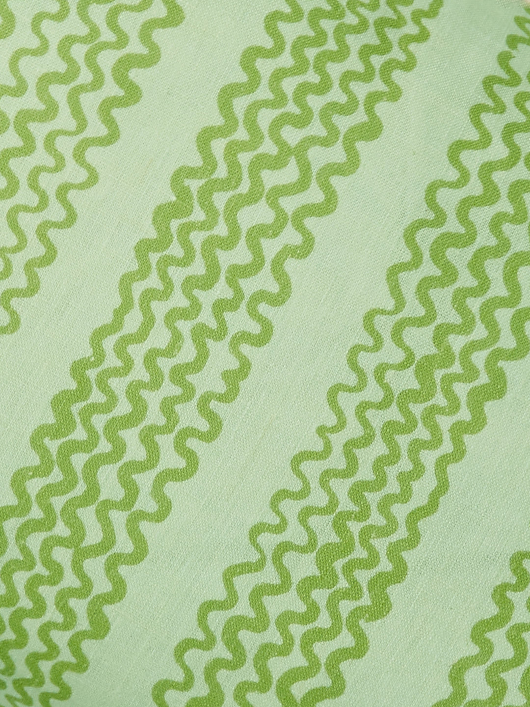Mini Waves Mint Linen Cushion