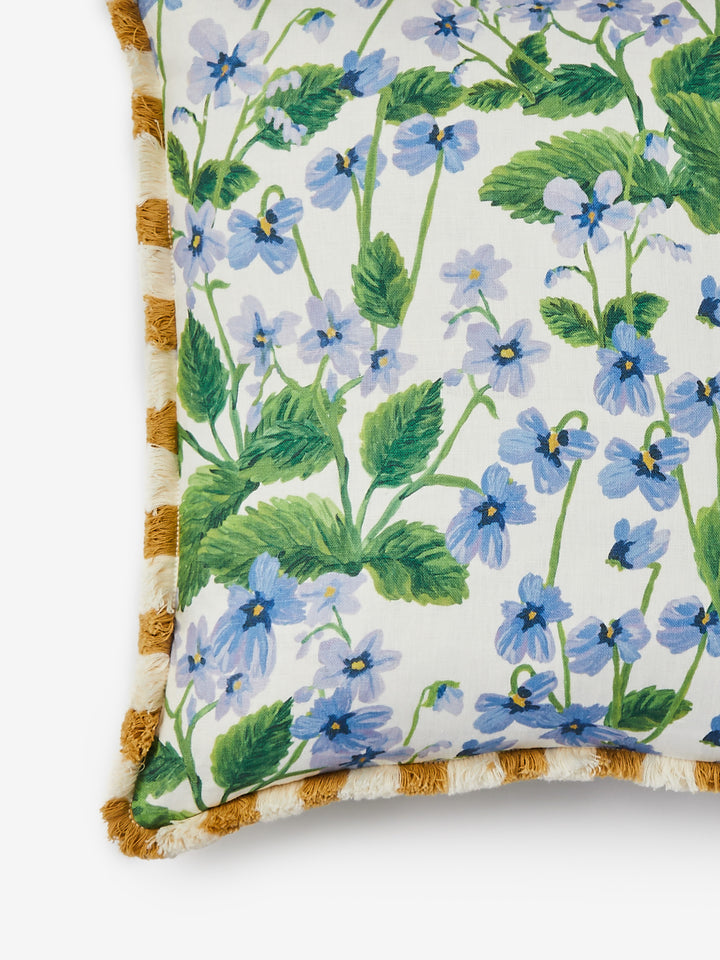 Lilas Blue Linen Cushion