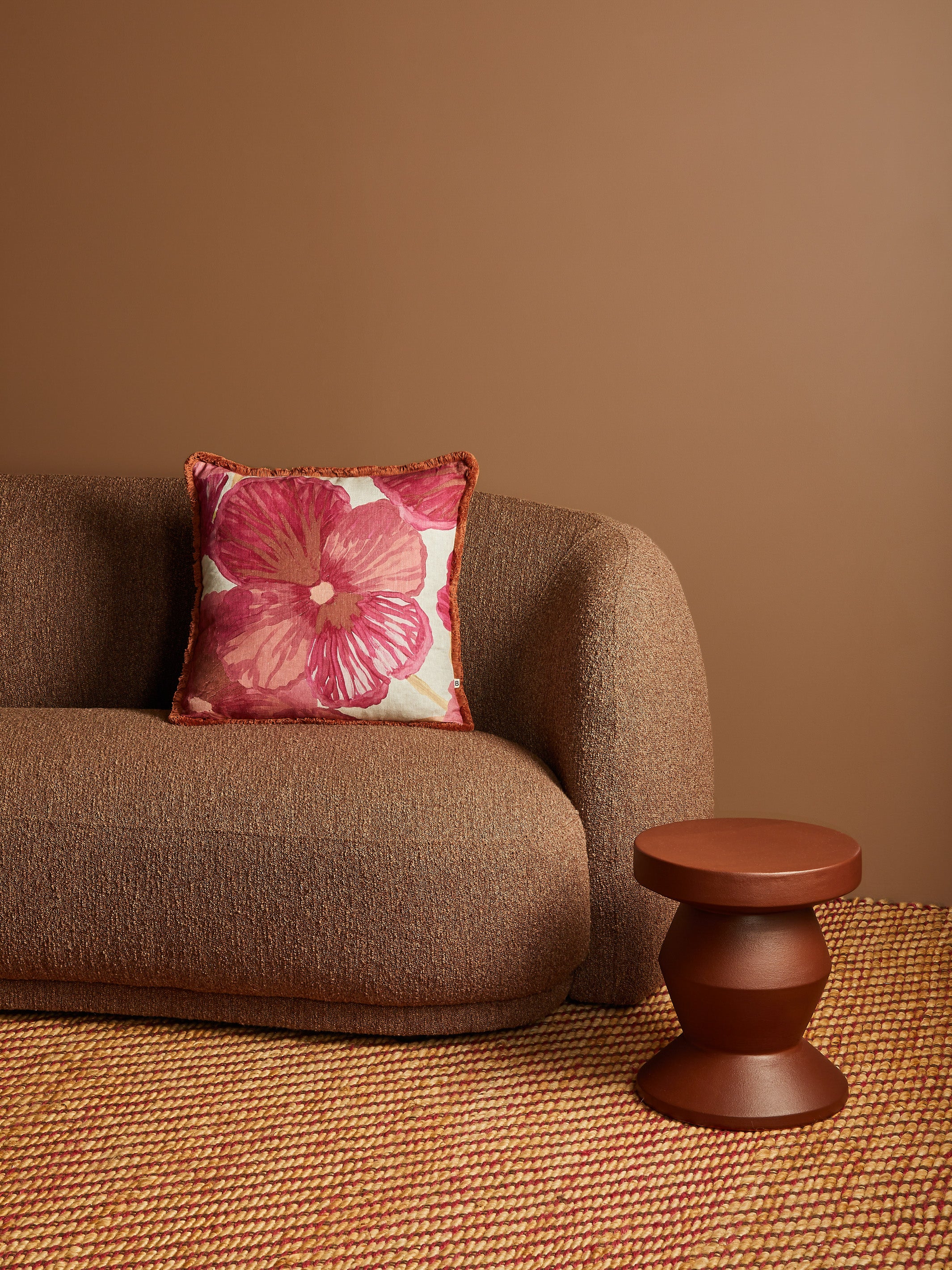 Wild Pansy Pink Linen Cushion - Almost Perfect