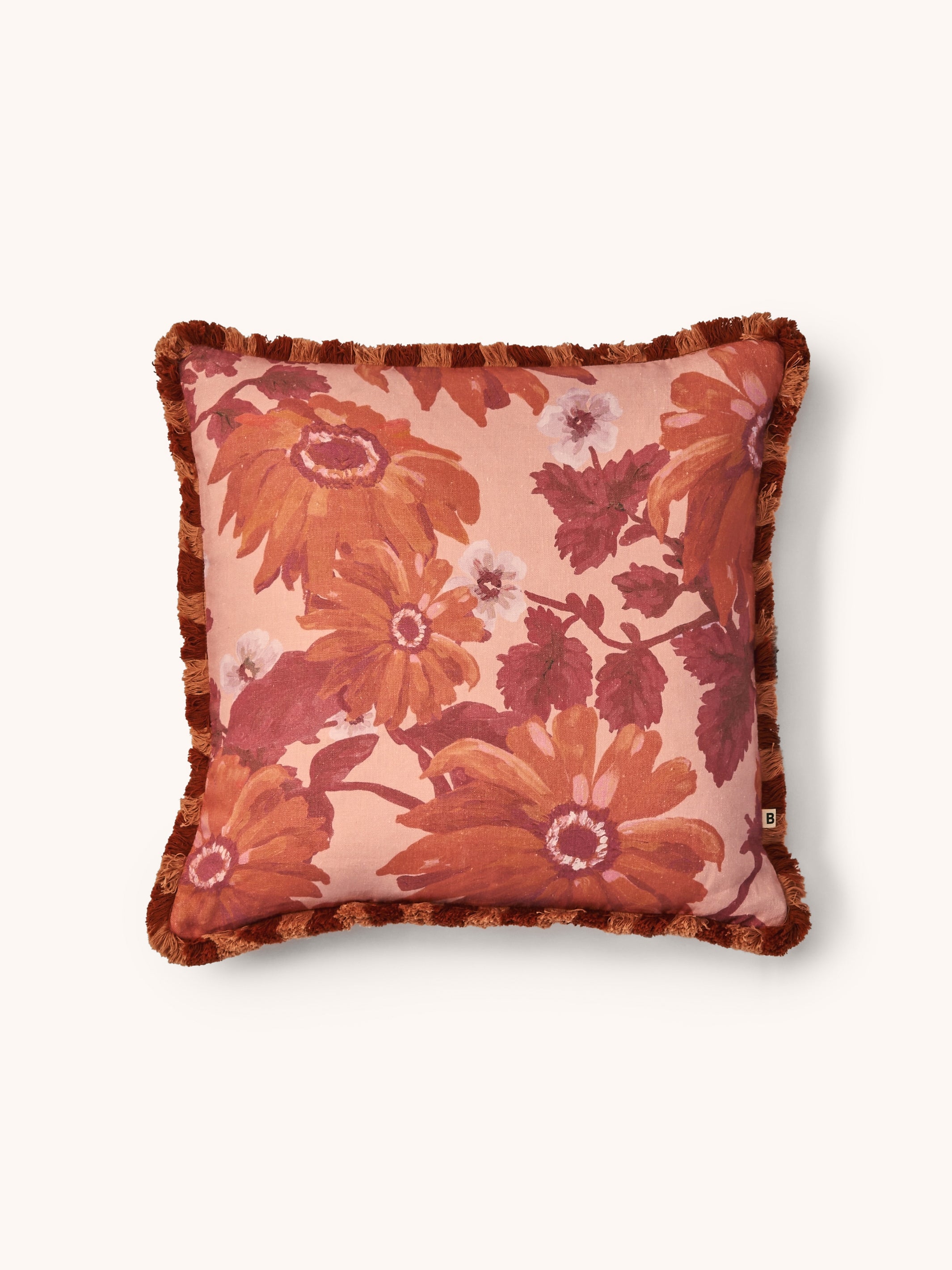 Marigold Rose Linen Cushion